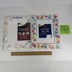 2 Pks Vtg Ampad Party Celebration Special Printer Paper Streamers Hats Open READ